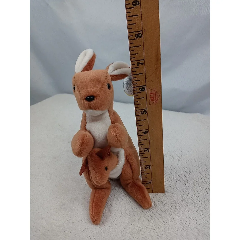 VTG Original Ty Beanie Baby Pouch The Kangaroo & Joey 1996 Stuffed Animal Plush‎